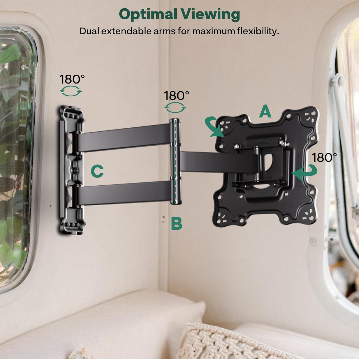SYLVOX 27'' RV Smart TV with DVD Player + Corner Wall Mount, 12V/AC HDTV for Campers & Travel, Swivel & Tilt Bracket
