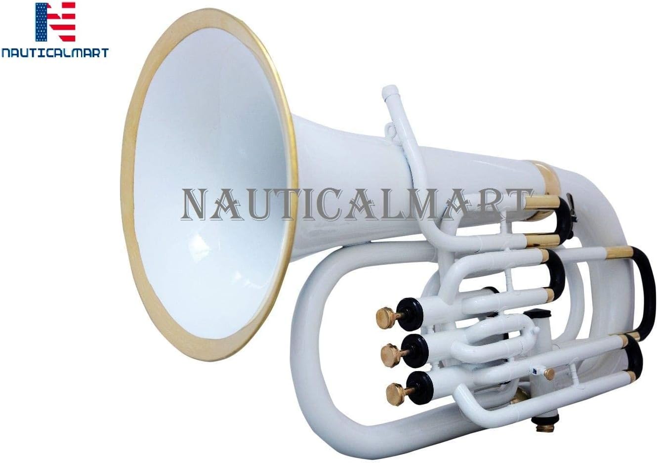 Bb Euphonium 3 Valve - White Musical Instrument Gift