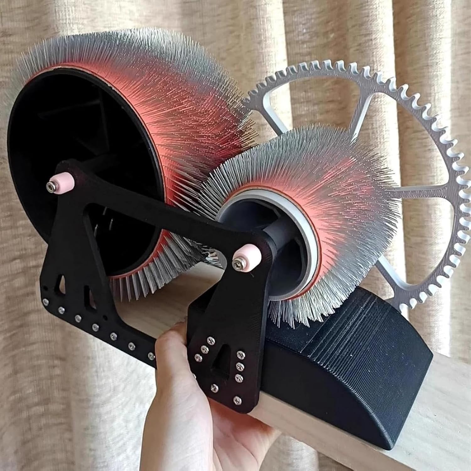 Manual Wool Carding Machine, Wool Felt Drum Carder for DIY Craft, Fast Color Mixing/Combing/Spinning, Ideal for Carding Fibers and Making Felt Projects(Black and White)