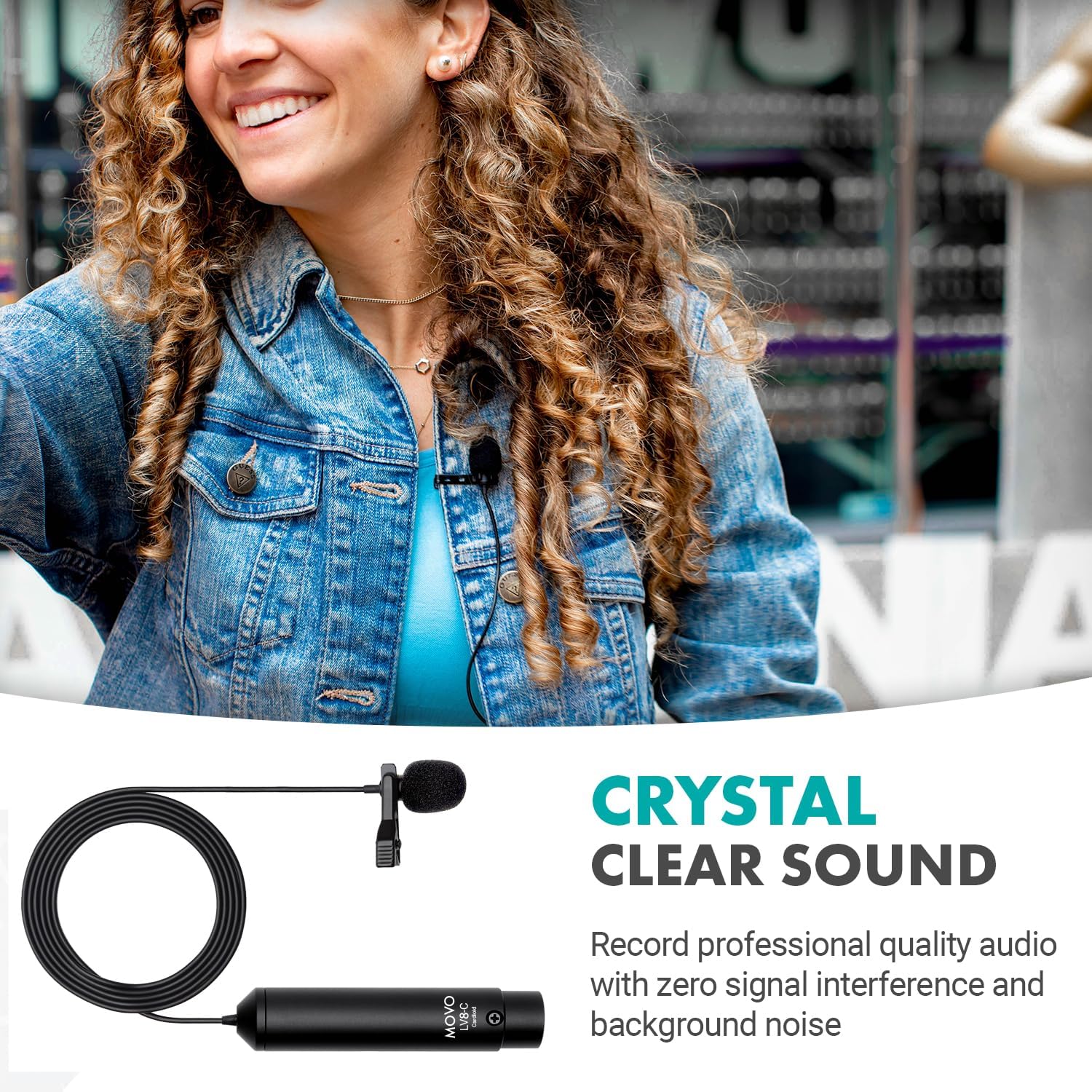 Movo LV8-C Broadcast-Quality XLR Lavalier Cardioid Condenser Wired Microphone with 12mm Mic Capsule for Accurate Voice Recording - Kit Includes Lapel Clip, Case and Windscreen