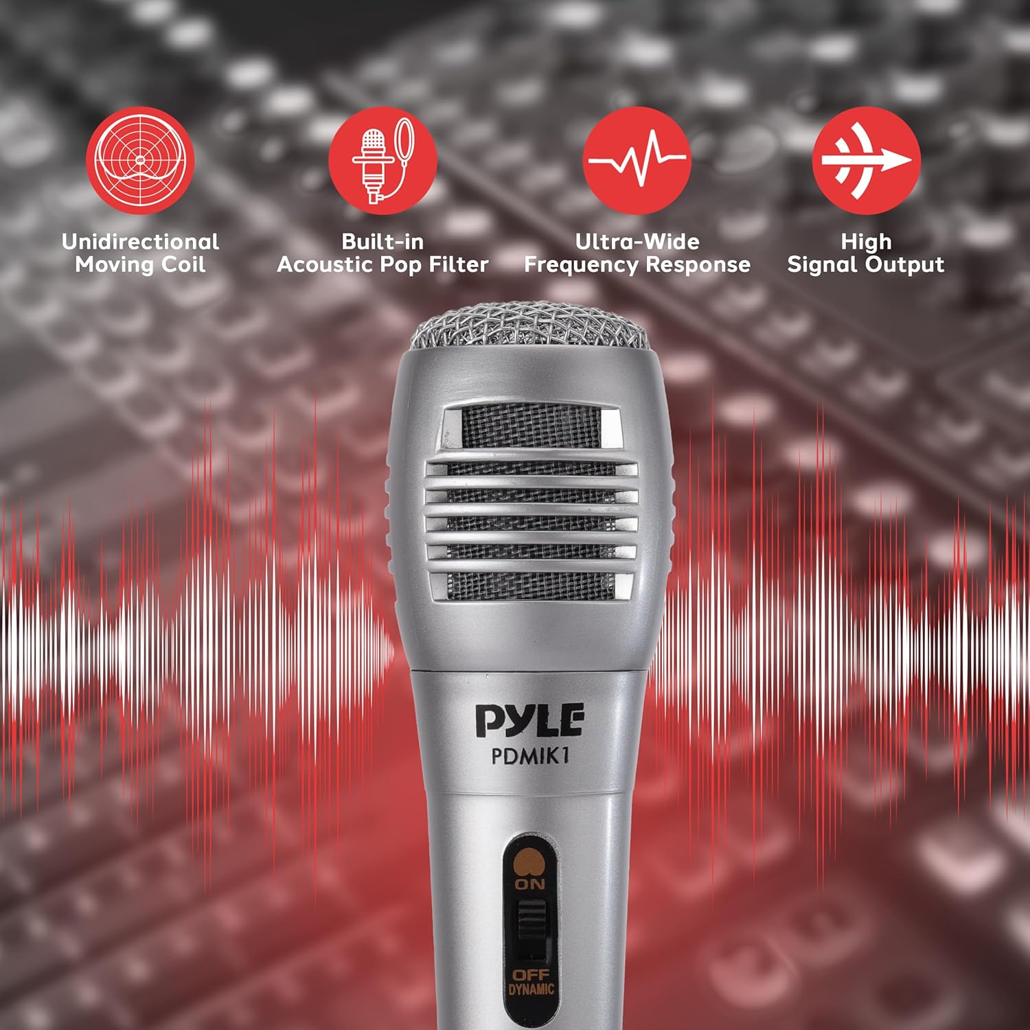 Pyle Professional Dynamic Microphone - 24-Pack Unidirectional Handheld Mic with Built-in Pop Filter, High Signal Output, 6.5 ft. XLR Audio Cable, Ideal for Stage, Karaoke & Studio Performances