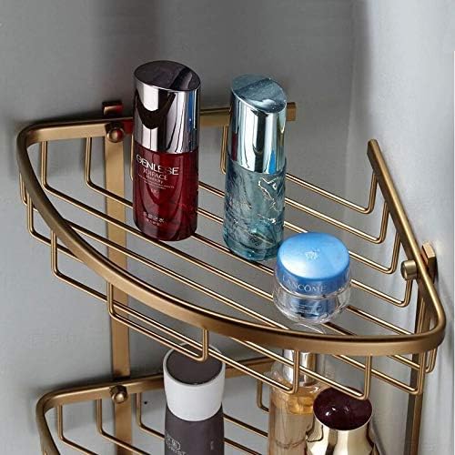 Wall Shelves Bathroom Corner Stand Bathroom Shelves 2 Layer Antique Metal Shower Corner Shelf Wall Mount Shampoo Storage Shelf Rack Bathroom Basket Holder