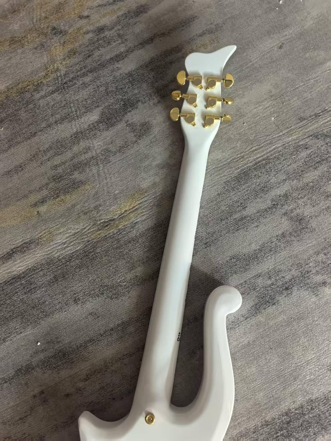 Custom Body Electric Guitar White Finish Gold Hardware Maple Neck & Fretboard with Love Symbol Inlay