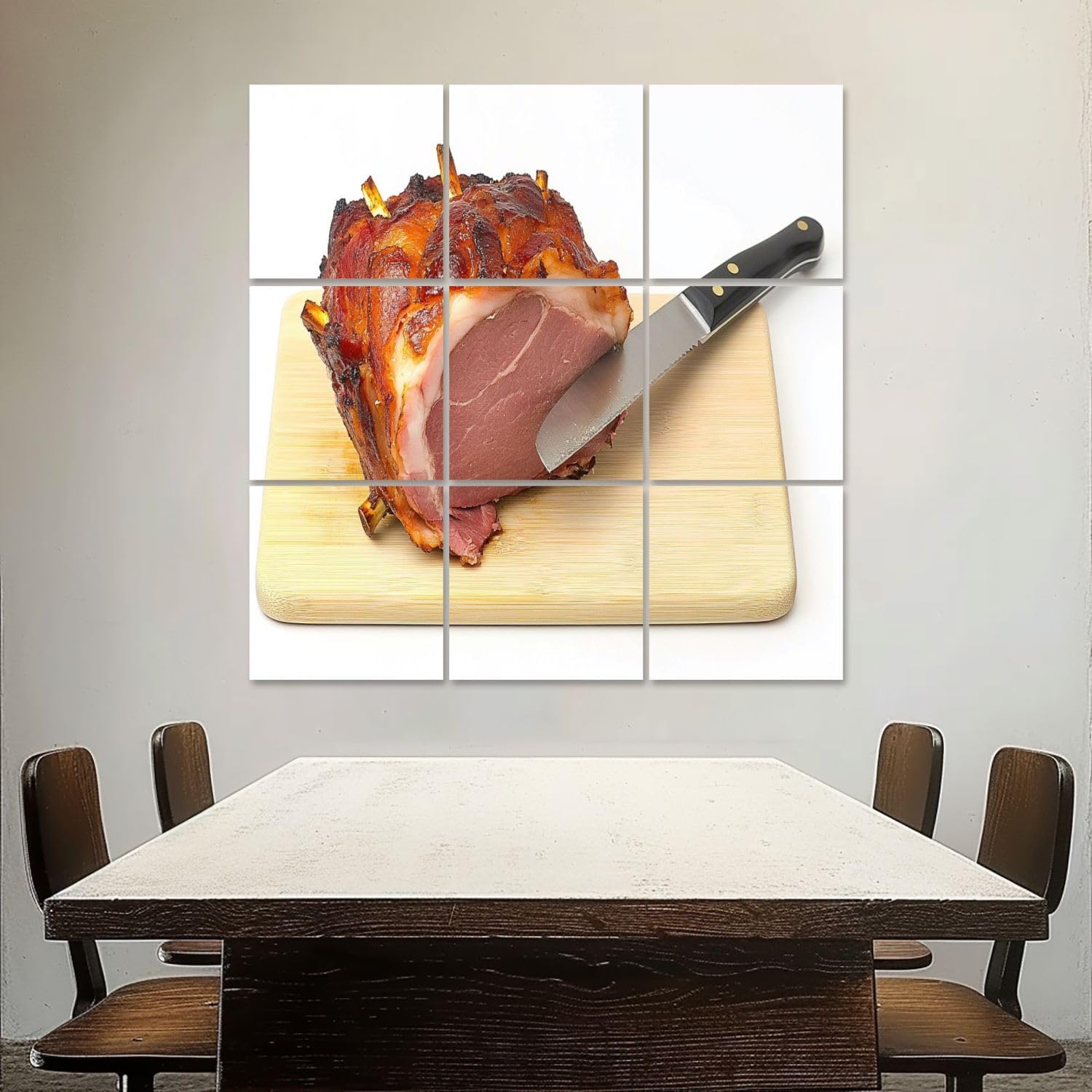 Art Acoustic Panels Self Adhesive Roast pork gammon joint 9Packs Decorative Soundproof Wall Panels Large Sound Absorbing Panels for Home Office 60