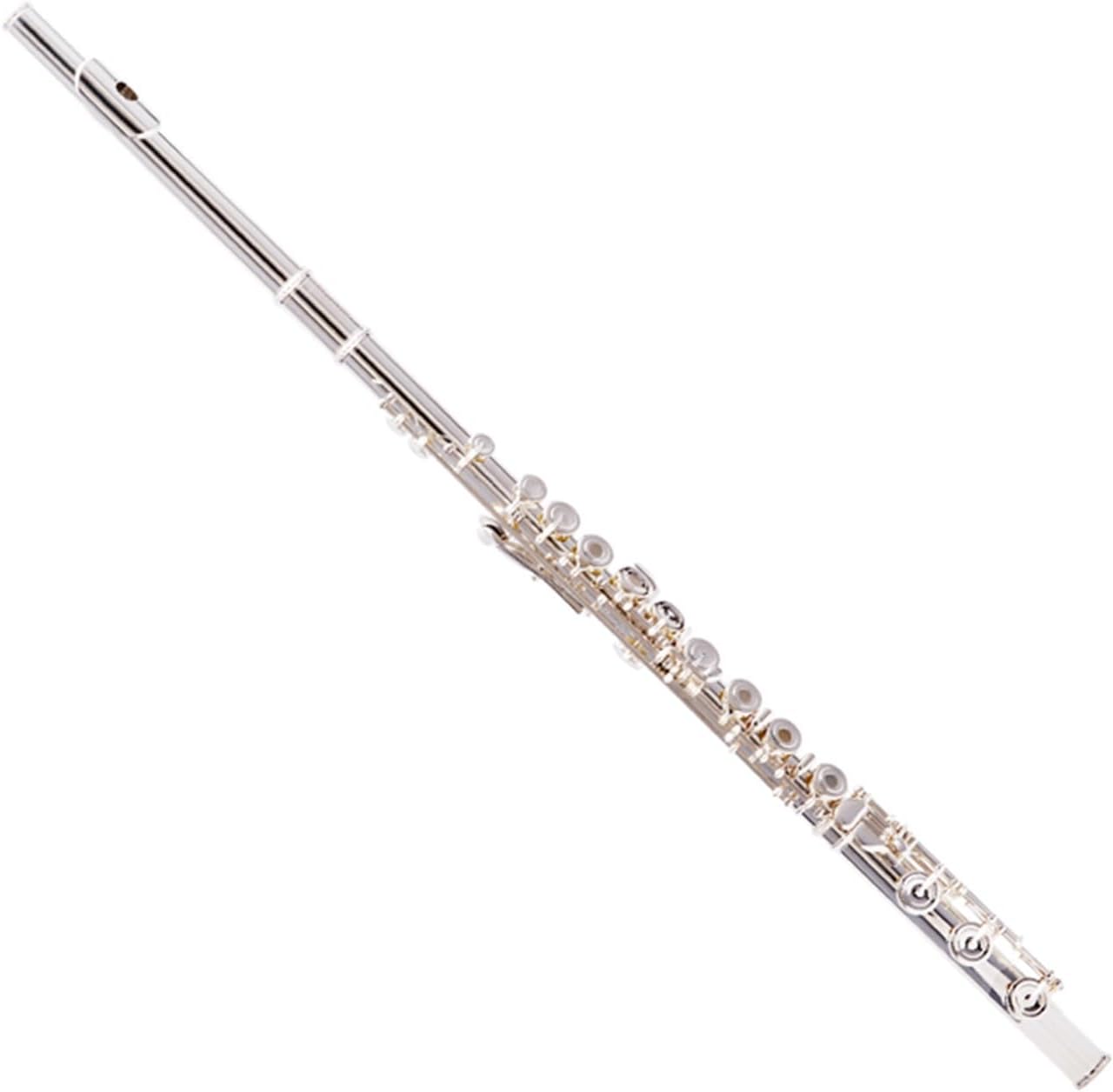 Flute Set 16 Open Hole C Tone Flute Wind Instrument White Copper Silver Plated with E Split Button