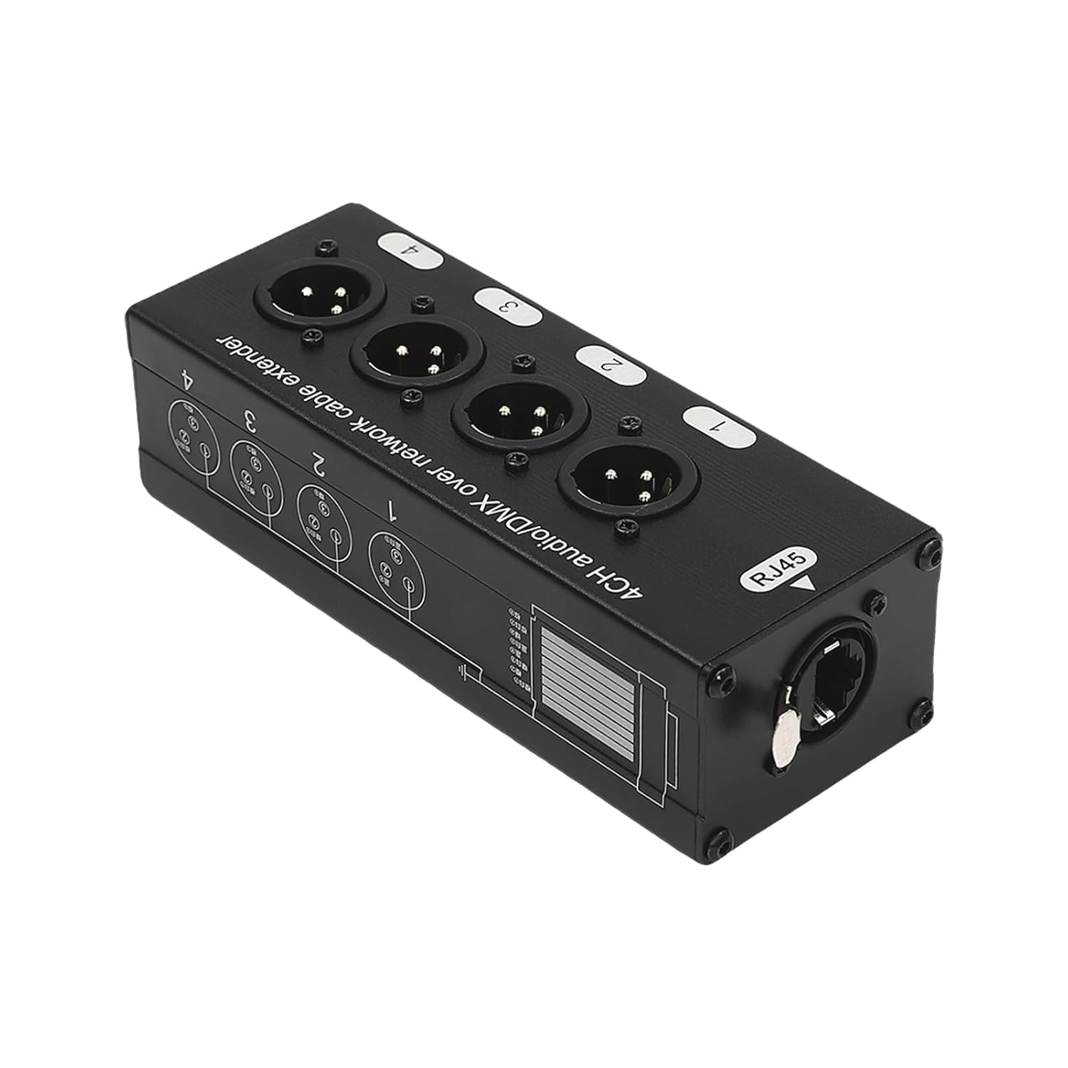 Pair 4 Channel 3 pin Multi Network XLR Cable Breakout, Female and Male RJ45 Ethercon connectors XLR Breakout Cable for Stage Sound, Lighting, and Recording Studio, 4XLR-F 4XLR-M