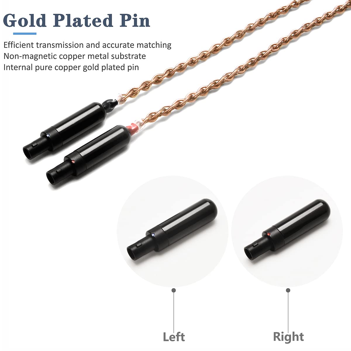 6N Single Crystal Copper Upgrade Headphone Cable 4Pin XLR/2.5mm/4.4mm Balance Headphone Upgrade Cable for SENNHEISER HD800 HD800s HD820 Dharma D1000 (4.4mm Plug)