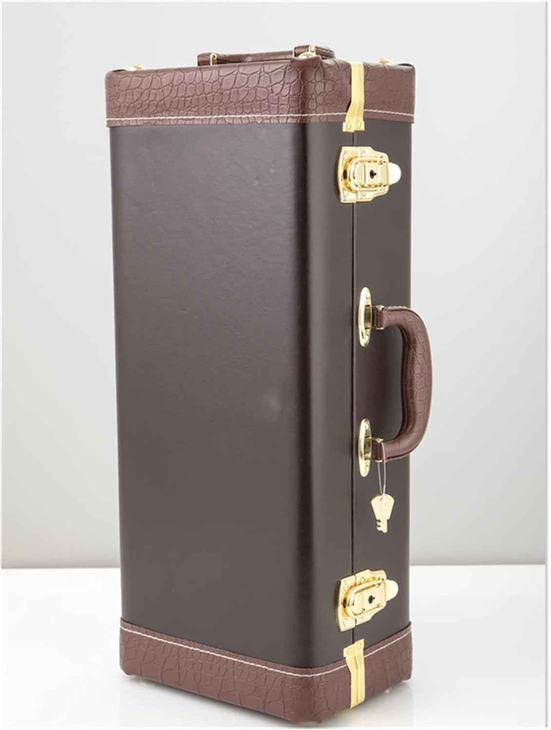 Tenor Sax Alto Saxophone Nickel Plated Gold Keys Woodwind Instrument with Case Mouthpiece Student Saxophone (Color : Alto Sax Case Brown PU)