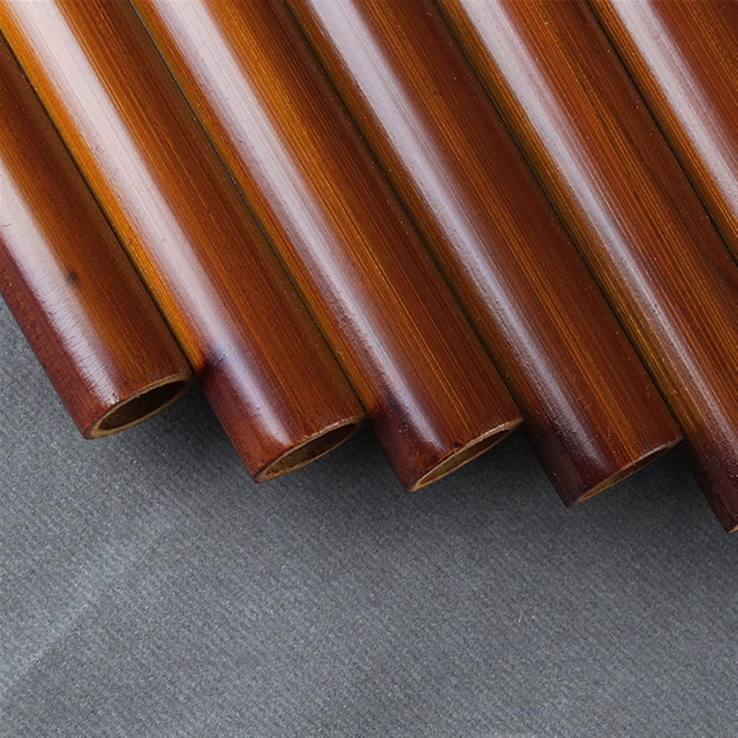 8 Pipes Pan Flute Panpipes Woodwind Instrument Brown Bamboo Pan Flute (Color : Left)