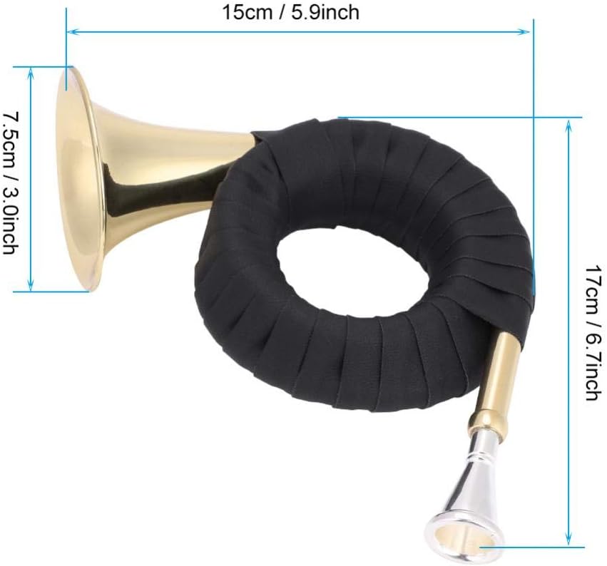 Brass Bb Horn With Velvet Bag, Bracket, Clean Cloth - Pocket French Horn