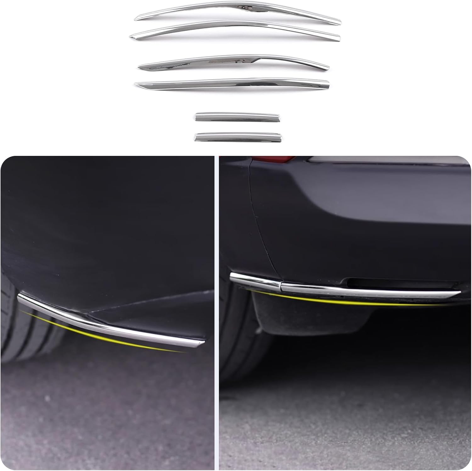 Car Accessories Fit for Mazda CX-30 CX30 2020 2021 2022 2023 2024 2025 Front & Rear Bumper Corner Protection Cover Trims (Chrome) 4PCS Stainless Steel