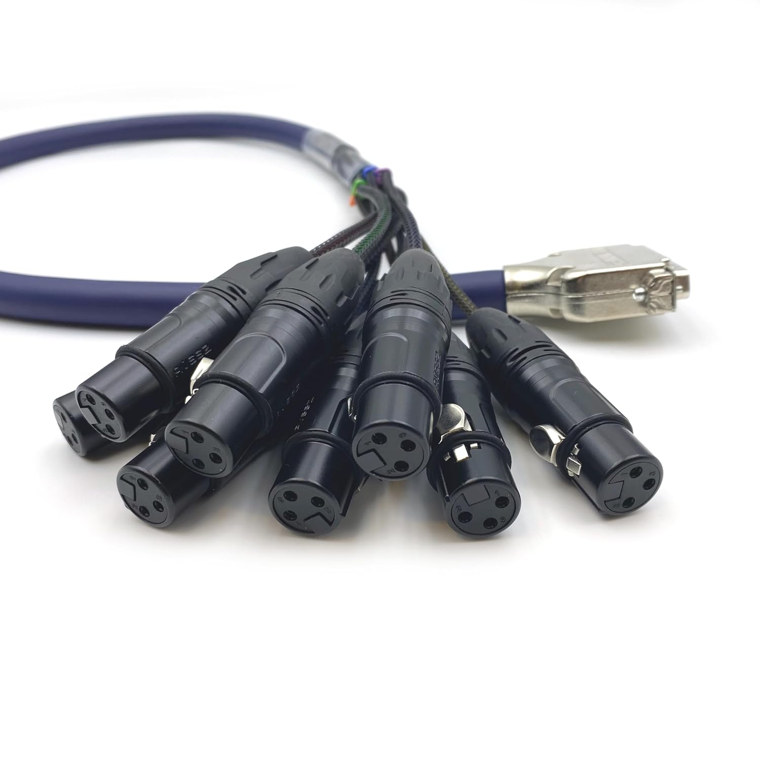 6.56ft DB25 to XLR Female Snake Cable, DB25 Male to 8 Channel XLR 3Pin Female Balanced Snake Cable D-Sub SnakeCable Patch Bay Interface Modular Wire 2Meter