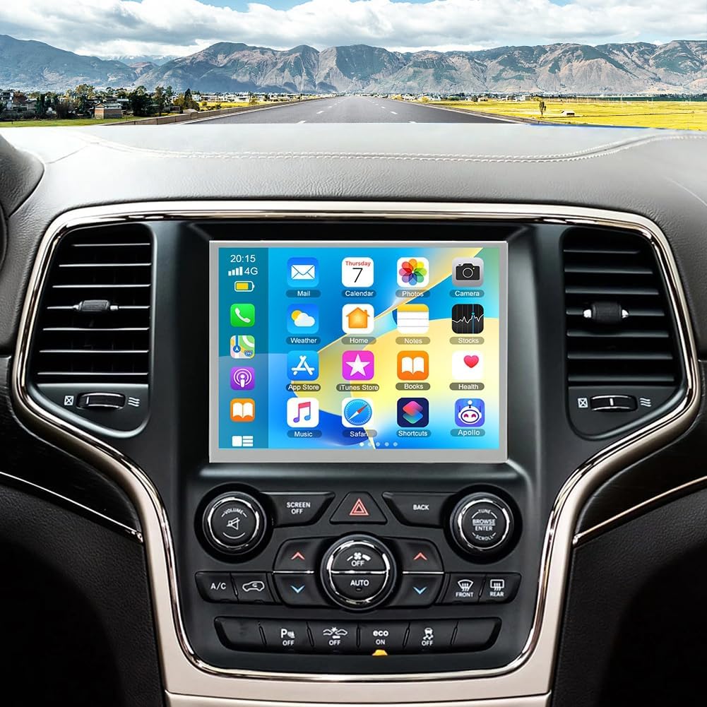 2G+64G Car Radio Upgrade for Dodge Ram 2015-2021 with Wireless CarPlay and Android Auto, 8.4 Inch Touchscreen Android 14 Double Din Car Stereo w/Bluetooth GPS WiFi FM RDS SWC Camera