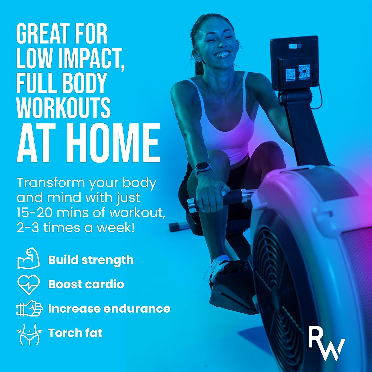 Air Rowing Machine | Foldable Gym-Quality Rower Machine for Home Gym | 10- Damper Levels Cardio for Full-Body Workout | for Home Use with LED-Monitor