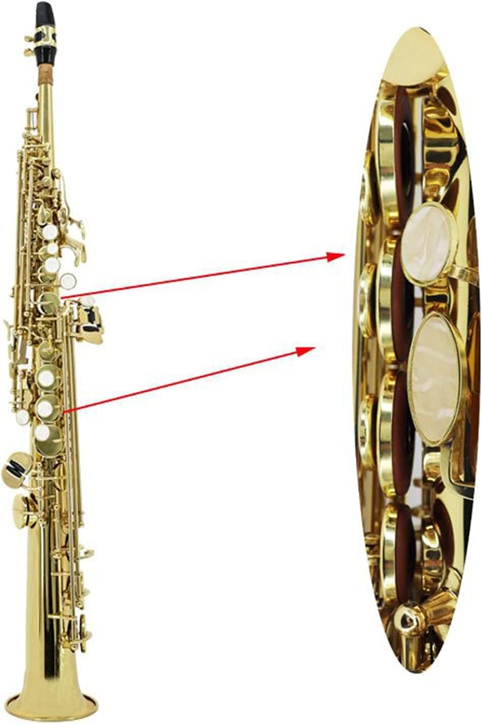 Saxophone Straight B Flat Straight Pipe Soprano Saxophone Beginner Professional Playing Level Straight Wind Instrument