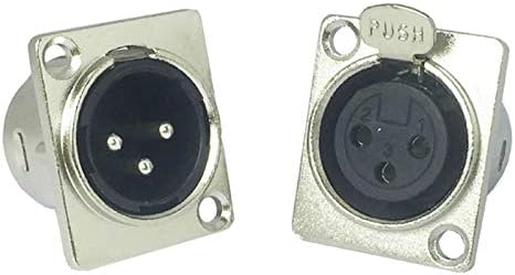 Davitu Electrical Equipments Supplies - 100pcs/lot XLR Connector 3 Pin Male/Female XLR Panel Mount Nickel Plated XLR Male Plug Jack Wire Connector - (Color: 100 Male)