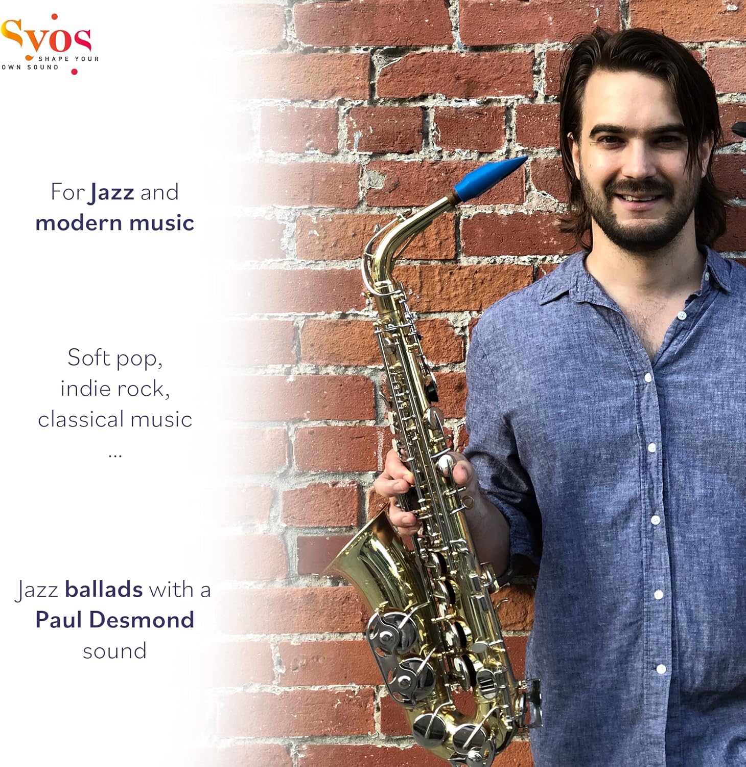 Syos Alto Saxophone Mouthpiece, Smoky Model, Improve the Sound of your Alto Sax with this Easy-To-Play, Dark and Warm Alto Mouthpiece (6 - Anthracite Gray, 6)