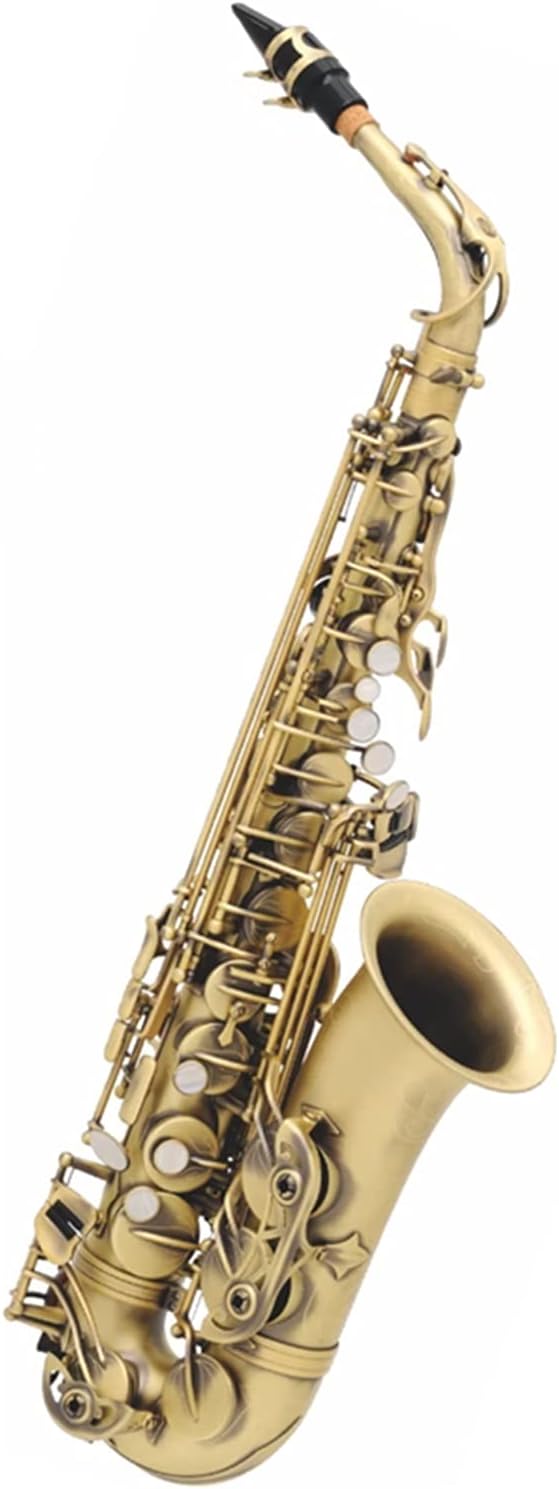 Sax Beginners Kit EB Alto Saxophone Brass Gold Lacquer Music Instrument E-Flat Sax with Case Accessories Wind Instrument (Color : Light Yellow)