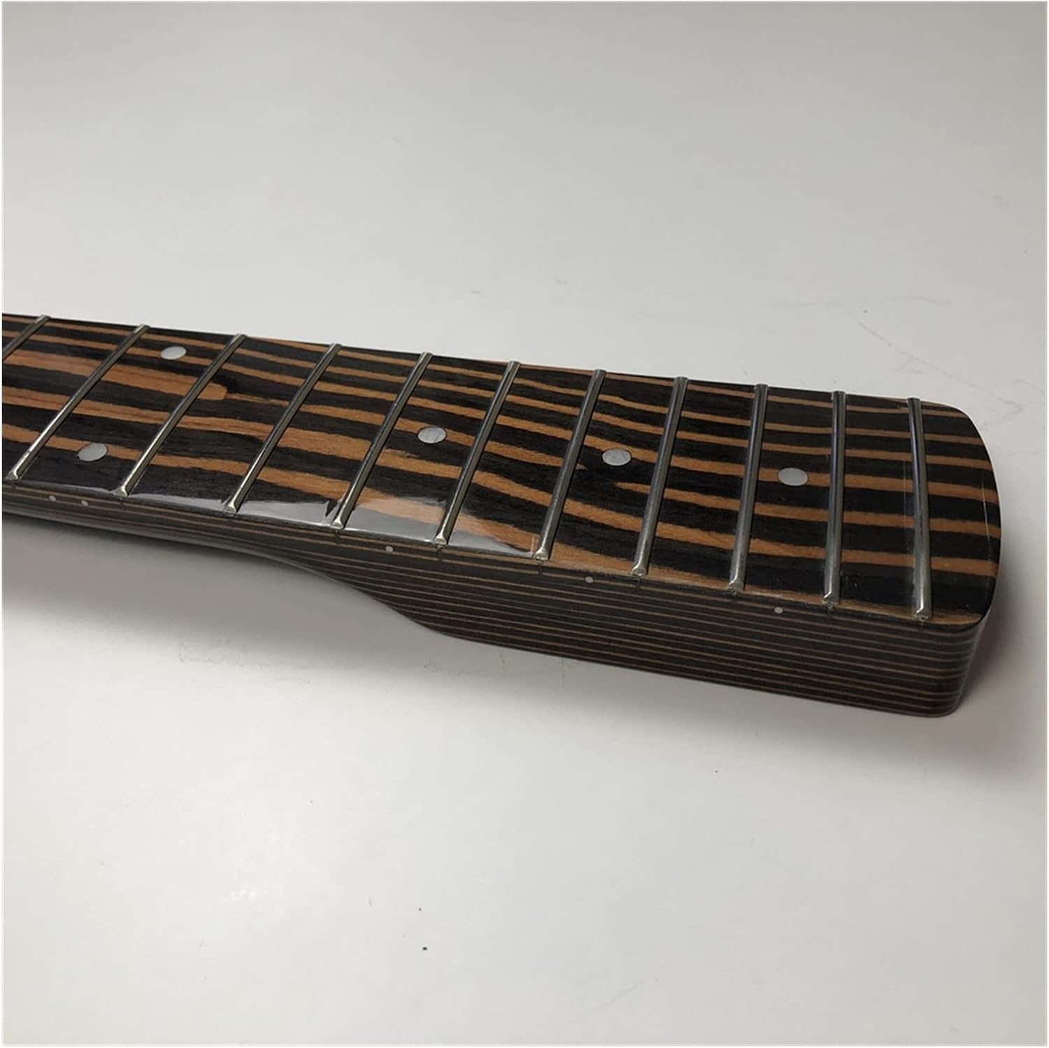 TSTS 5-String Bass Guitar Neck Zebra Wood 20 Fret 34-Inch Dot Inlay Nut 45mm Guitar ​Neck Replacement