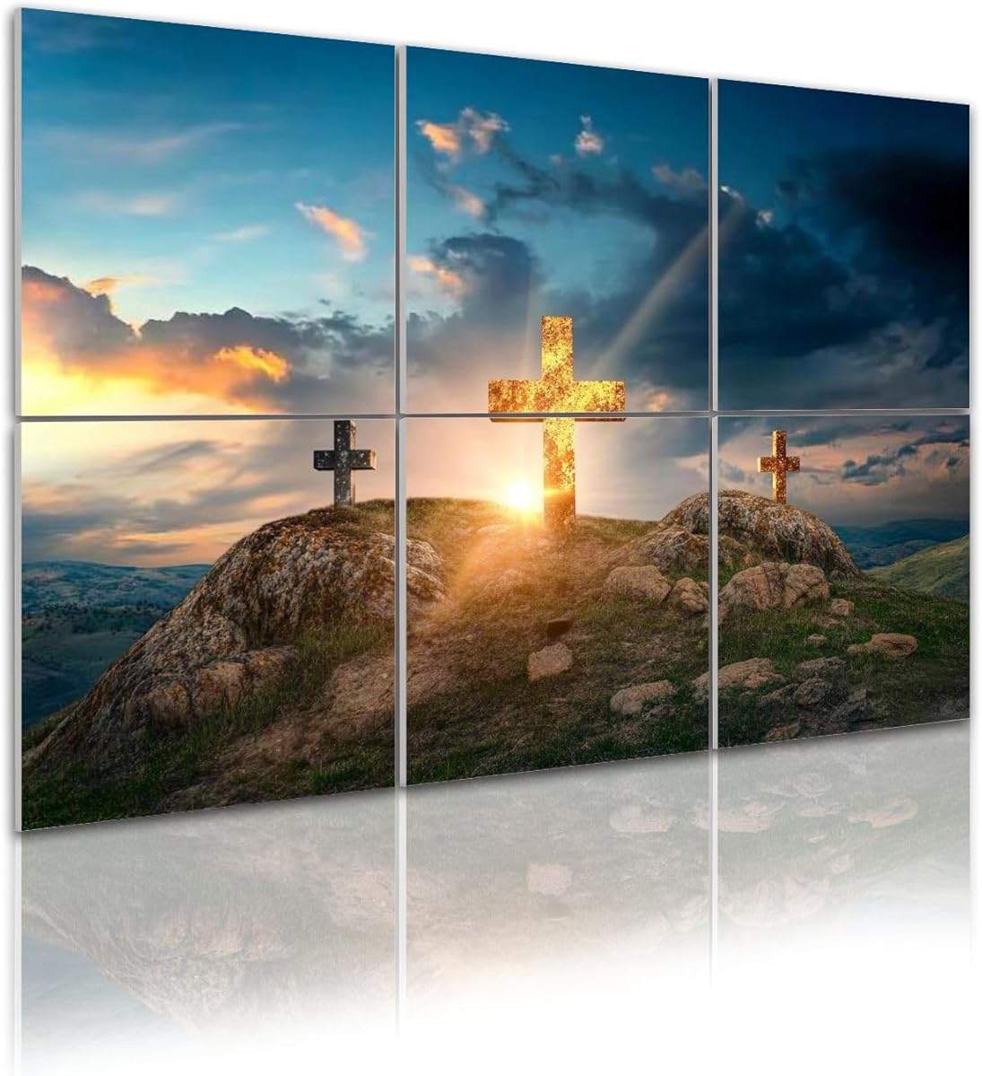 6 Pack Art Acoustic Panels Christian Cross rock hill Sound Absorbing Panel 48