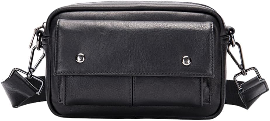 Genuine Leather Crossbody Bag for Men Anti-Theft Vintage Messenger Bag Adjustable Strap Lightweight Travel