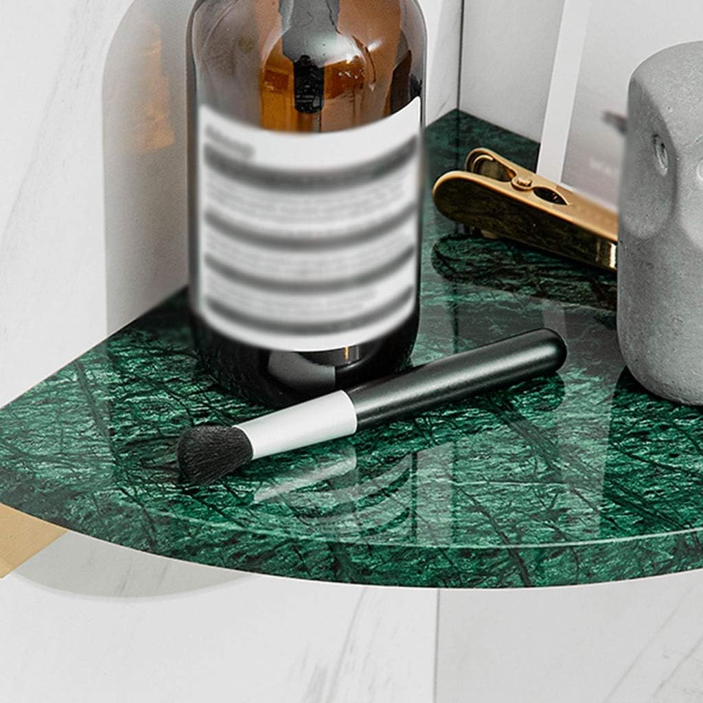 Floating Shelves Marble Wall Mount Rack, Modern Style Corner Shelf, Simple Floating Shelves, Bathroom Wall Decoration, Load Bearing 8kg (Color : Green, Size : 21 * 21cm)