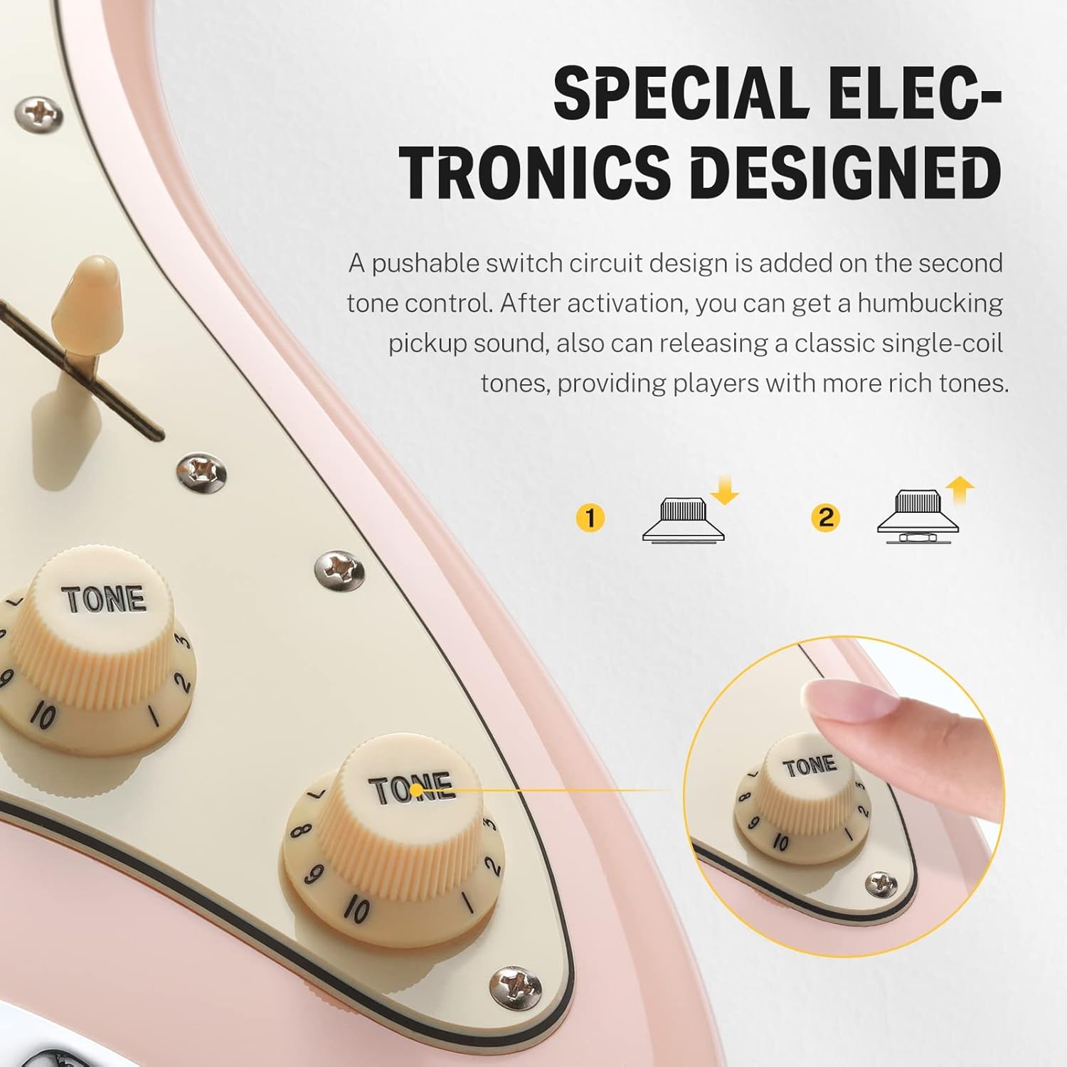 Donner 39 Inch Electric Guitar, Designer Series DST-200 Stylish Solid Body Electric Guitar for Beginner Intermediate & Pro Players, Single Coil Split System, Bonus Bag, Cable, Strap Blossom Pink