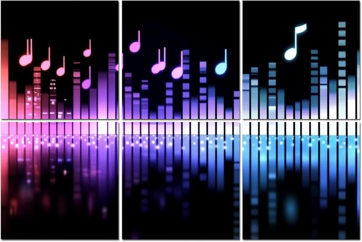 6 Pack Art Acoustic Panels Blue spectrum analyzer music Sound Absorbing Panel 48