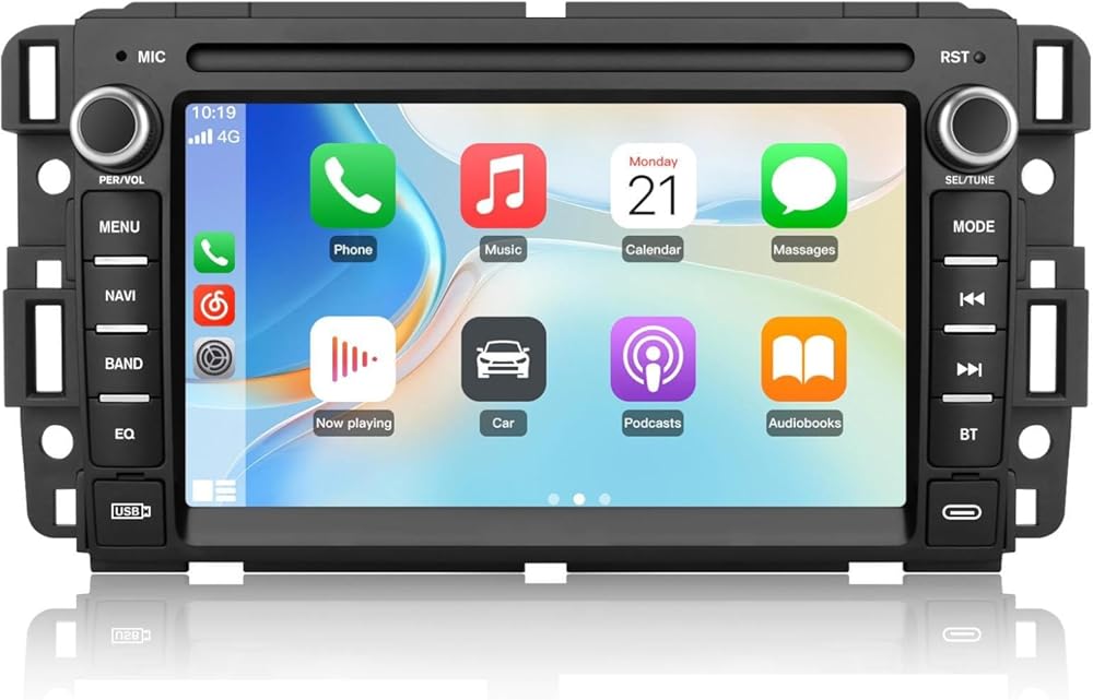 Car Radio Stereo for Chevrolet Silverado GMC Sierra Yukon 2007-2013 Android 13 CarPlay Android Auto GPS Navigation Bluetooth FM 7-inch Screen Head Unit