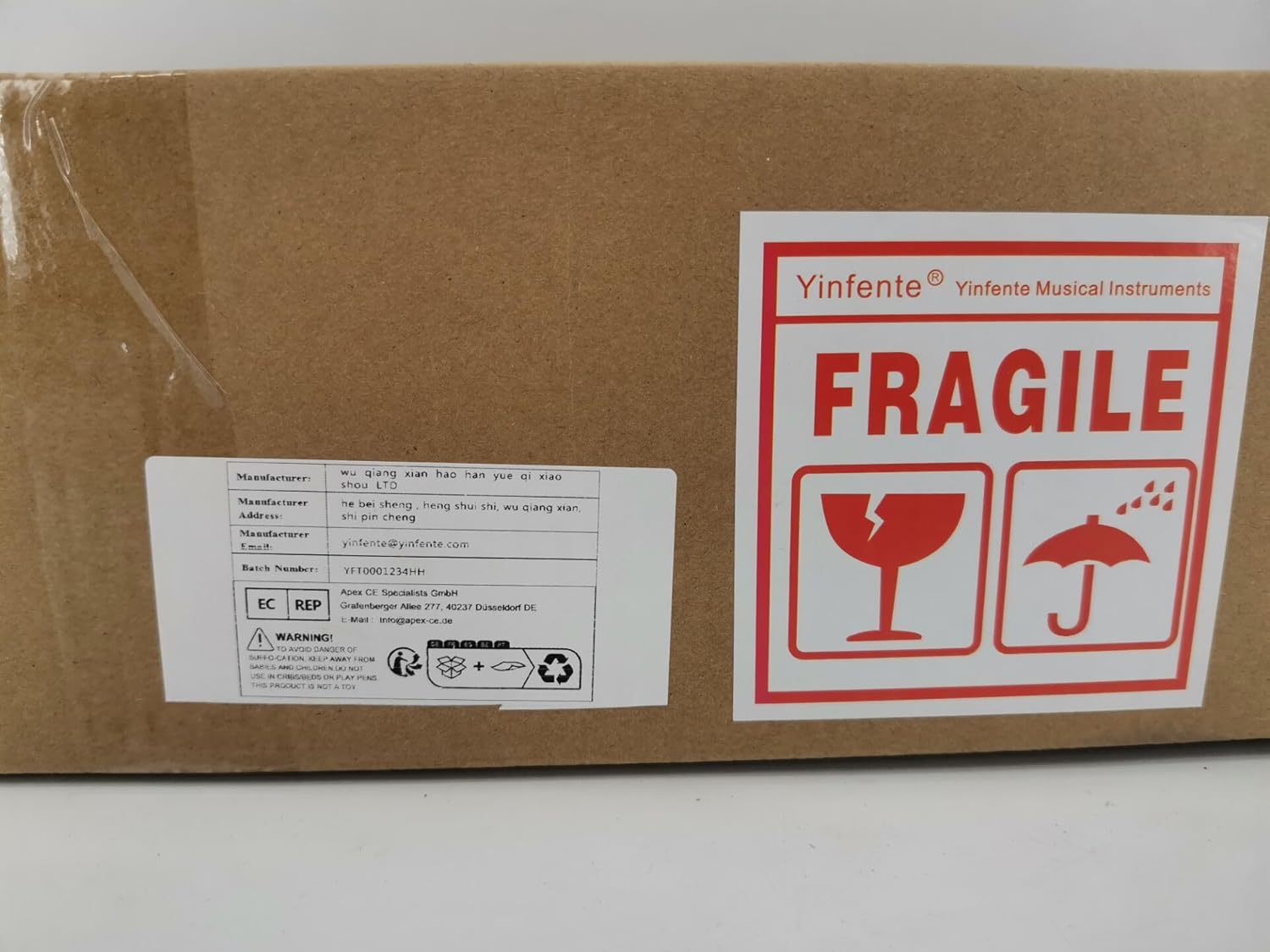 Yinfente Electric Violin 4/4 Full Size Violin Solid wood Violin body Ebony wood violin fittings Guitar Shape Big jack