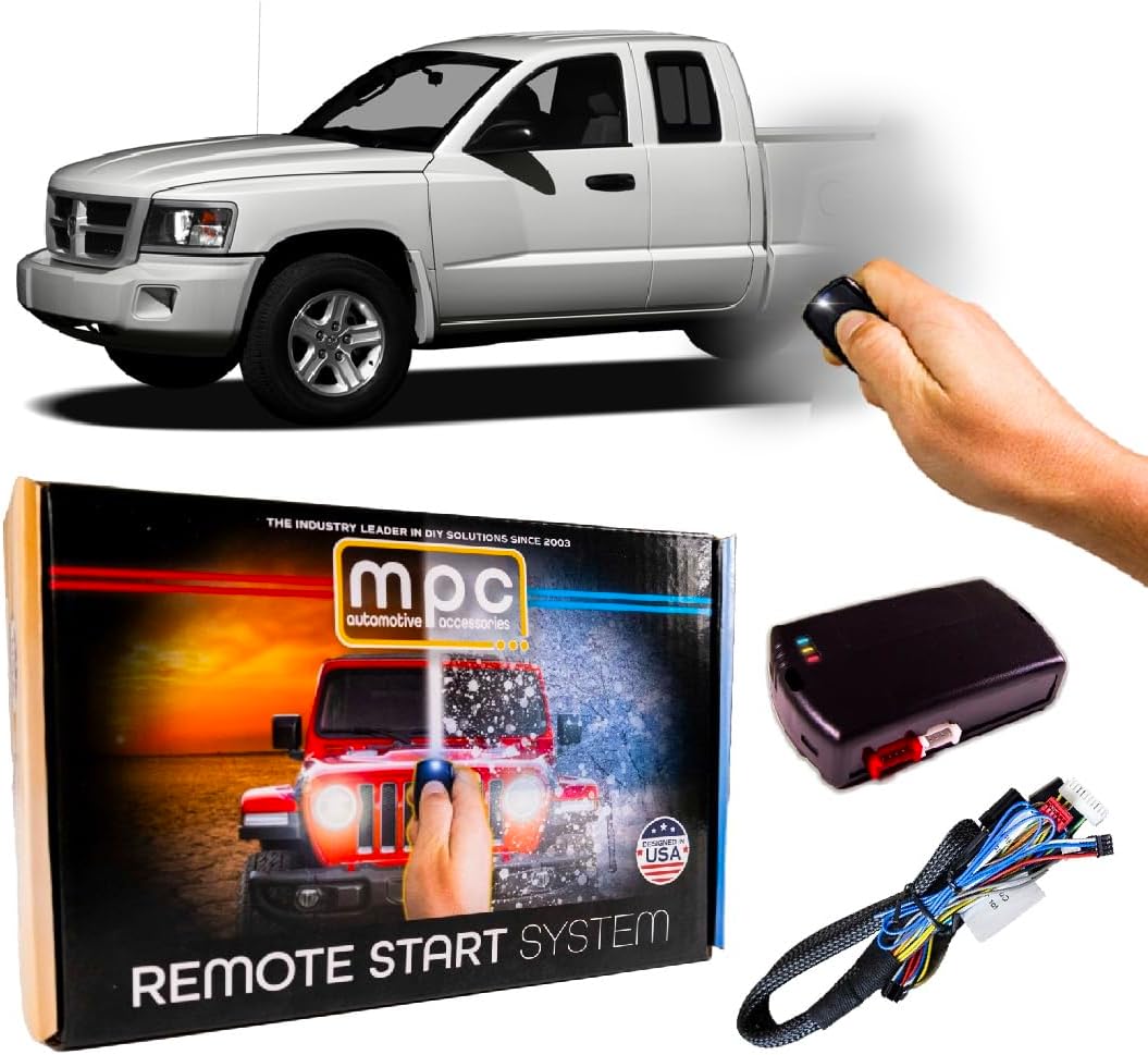 MPC Factory Remote Activated Remote Start Kit Compatible with 2007-2011 Dodge Dakota - Plug-n-Play - Key-to-Start - Firmware Preloaded