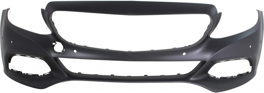 Front Bumper Cover For Mercedes-Benz C300 2015 2016 2017 2018 Primed | w/Active Park Assist Sensor Holes | /Surround View | Replacement For MB1000511 2058801940649999