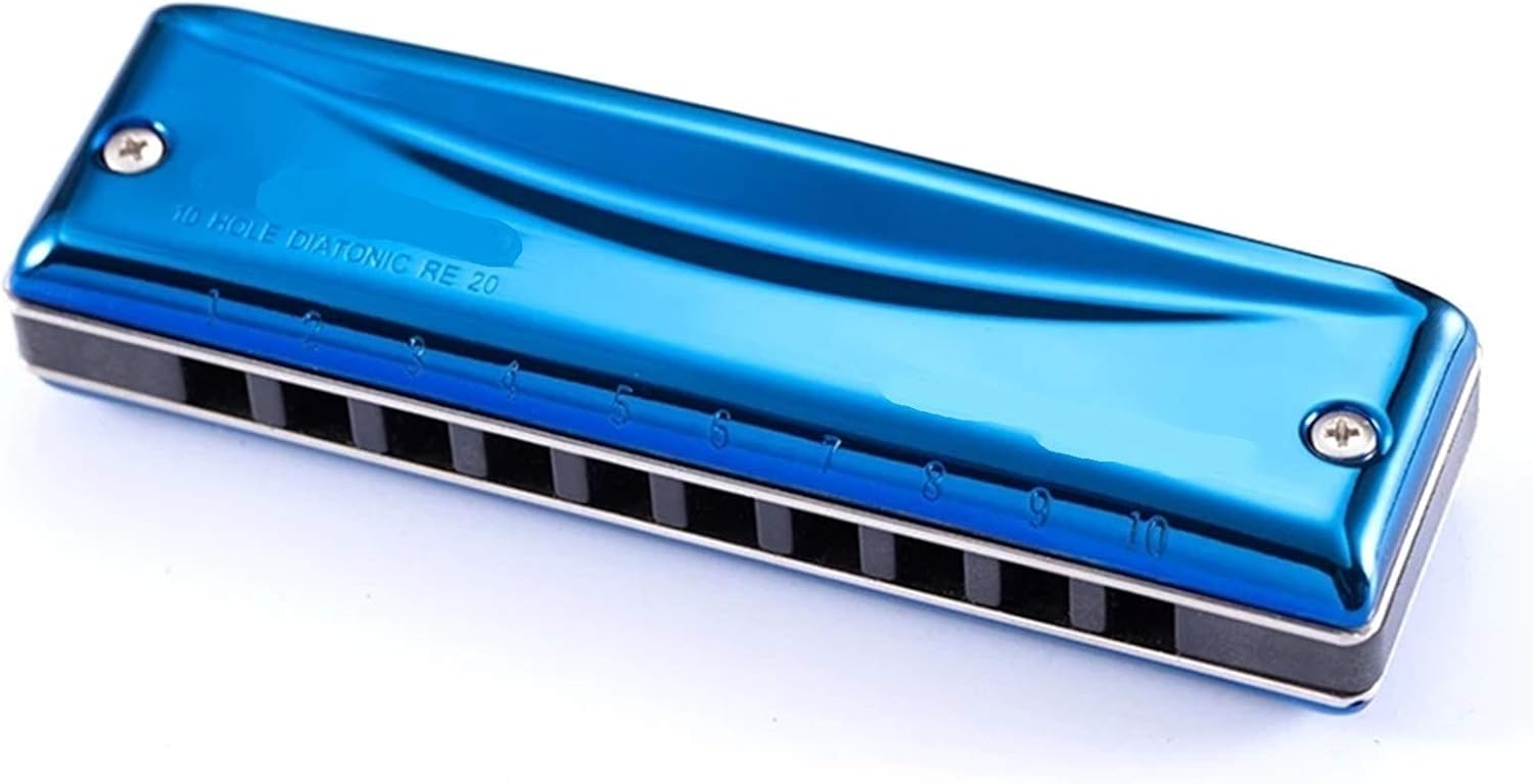 Harmonica 10 Holes Diatonic Harmonica Blues Harp Mouth Organ Key C Professional Musical Instruments (Color : Key of EB)