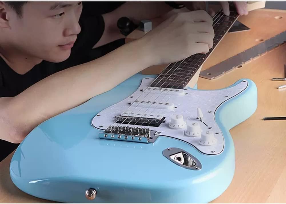 Electric Guitar, Body, Glossy Lacquer Finish, Modern C Neck Profile, Radius Fingerboard, Steel Pads with Bend (Size:41 inches,Color:Green)