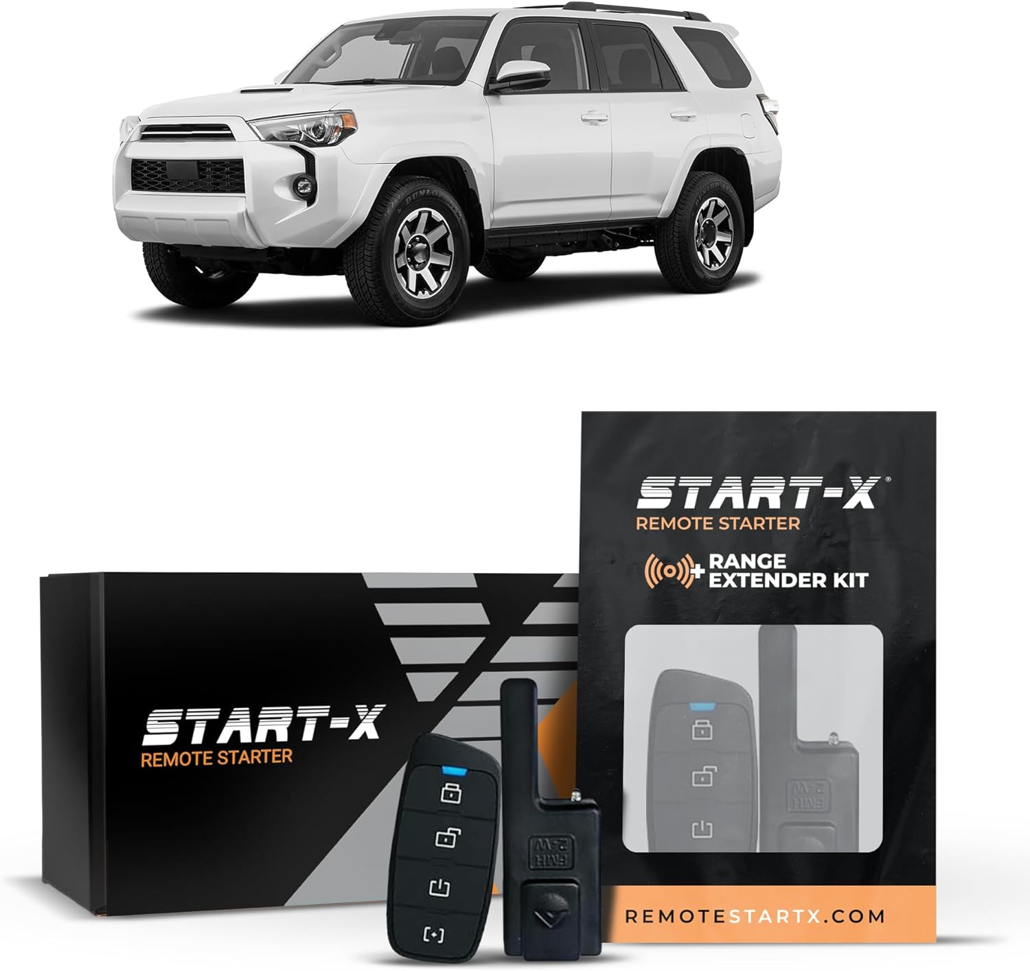 Start-X Remote Starter Kit + 3000ft 2 Way Range Extender for Toyota 4Runner (2020, 2021, 2022) Vehicles with Key Ignition