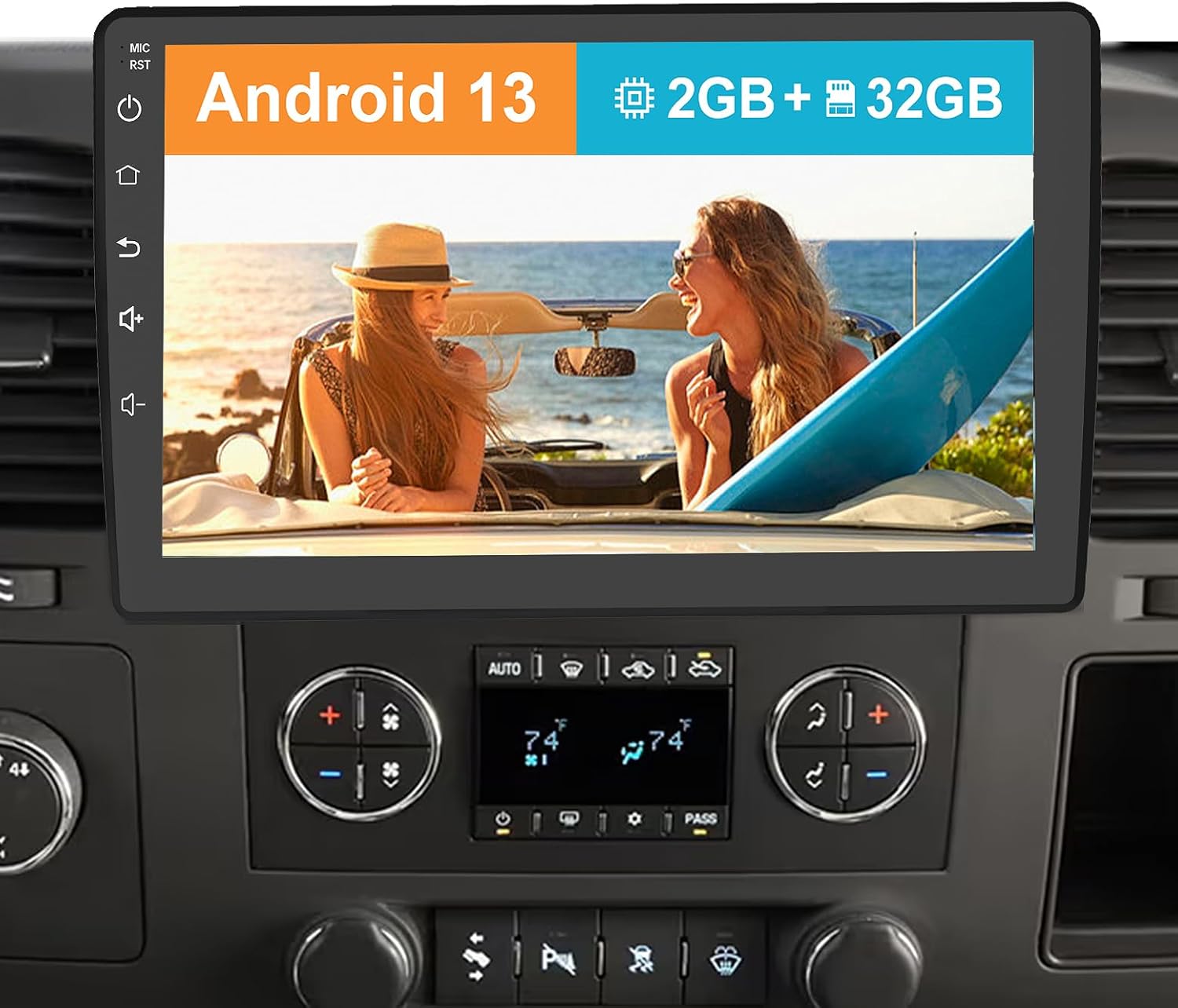 Android 13 Car Radio Compatible for Chevy Chevrolet Silverado Tahoe Equinox GMC Sierra Yukon, 10.1 Inch Touch Screen with GPS/FM/WiFi/USB/SWC,Support Wireless Carplay Android Auto [2GB+32GB]