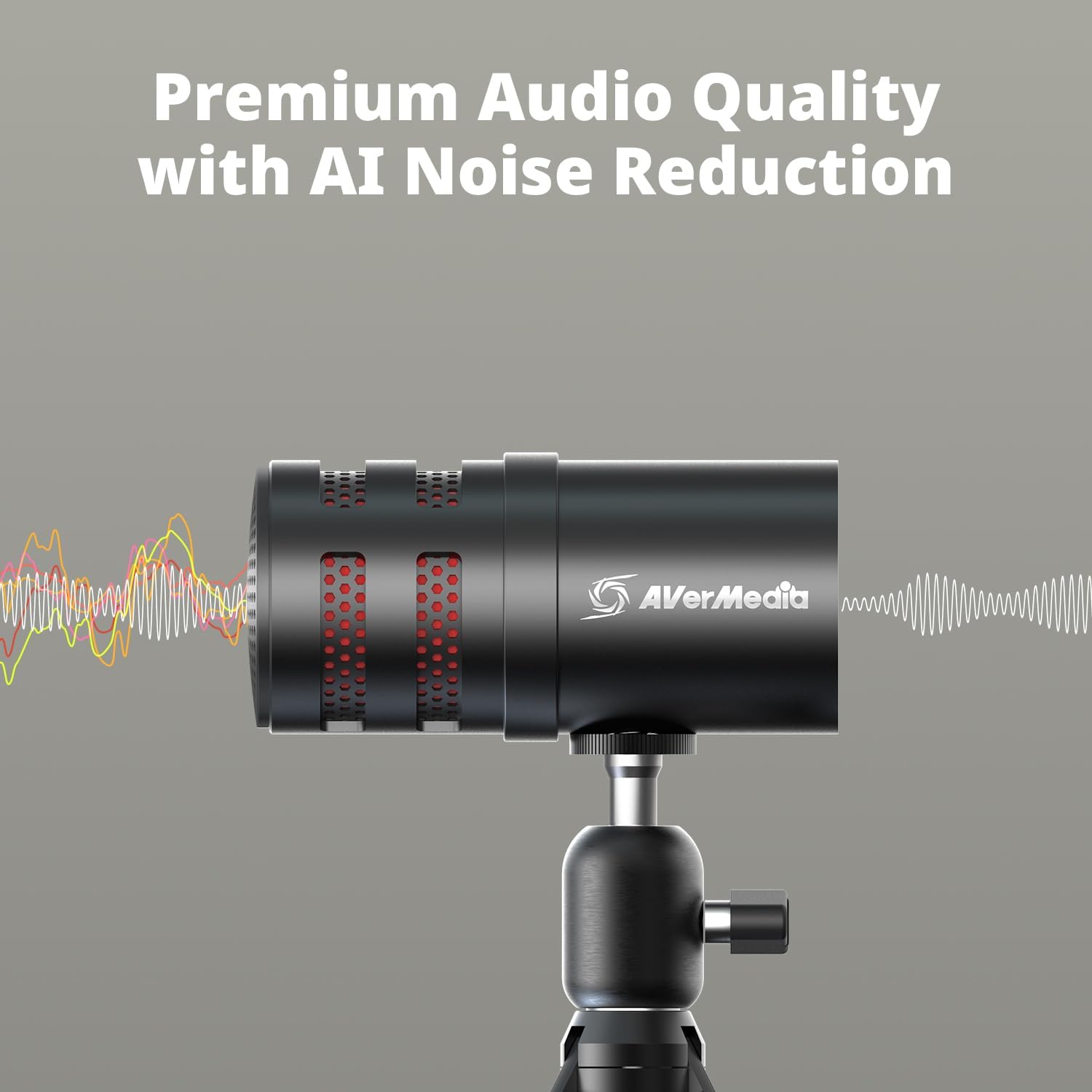 AVerMedia USB Mic for Streaming, Podcasting, Gaming with Cardioid Polar Pattern, Tripod Stand, Headphone Output, Mute Button, All Metal, for PC, Laptop, iPhone, and Android Phone - VERSATI go AM310G2