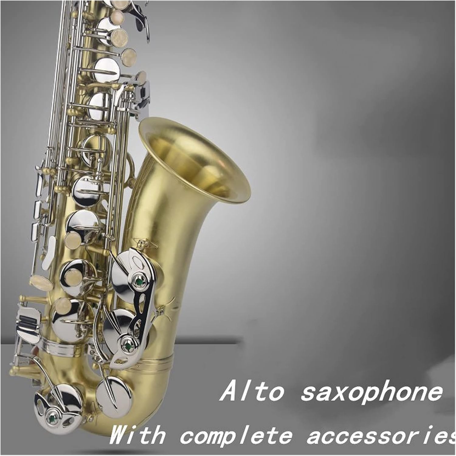 Sax Beginners Kit Alto Saxophone Nickel Plated Gold Key Super Professional Sax with Mouthpiece Wind Instrument