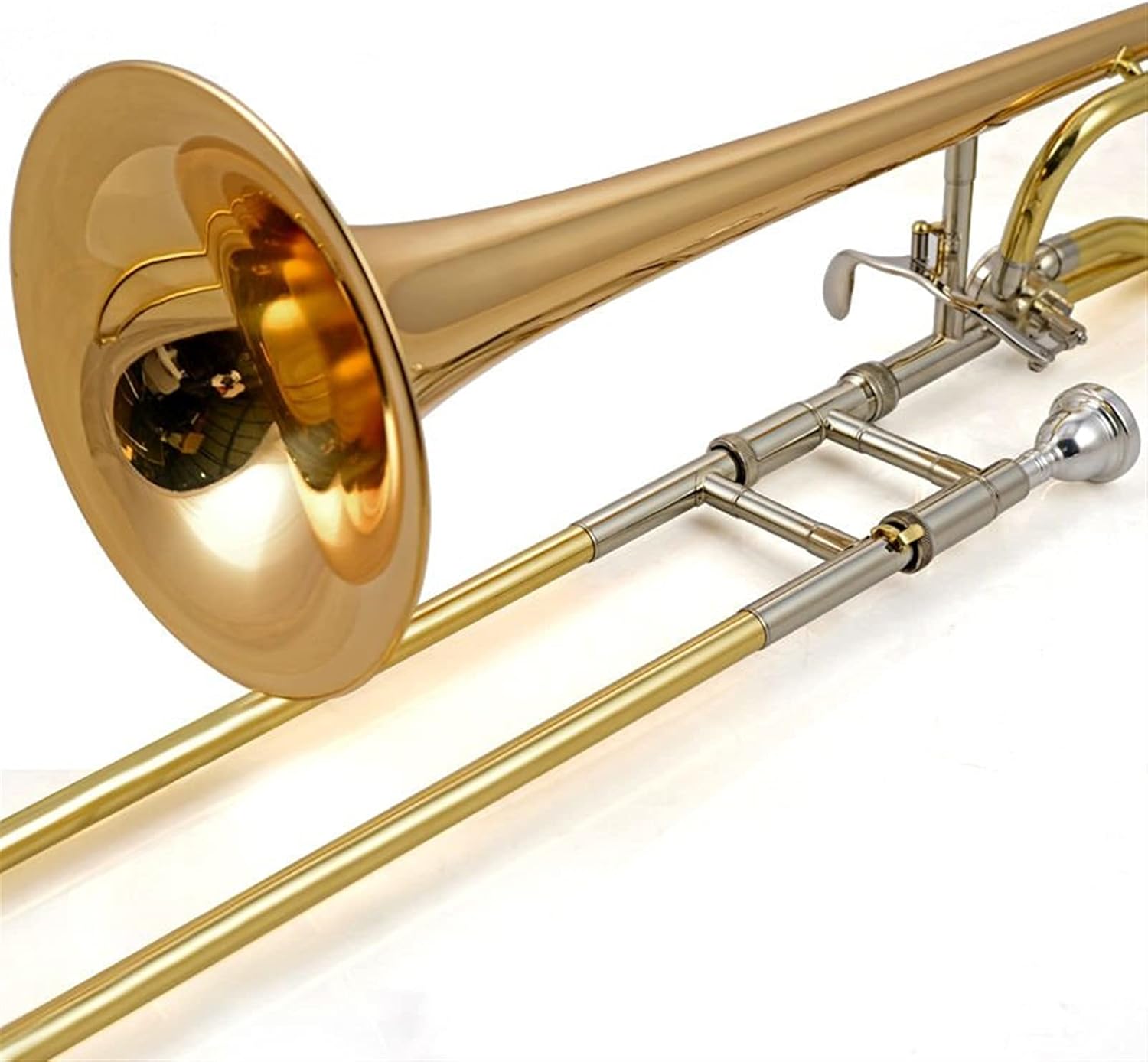 Student Trombone B/F Flat Alto Trombone with The Mouthpiece with Case,Gloves, Wind Instruments Trombone Kit