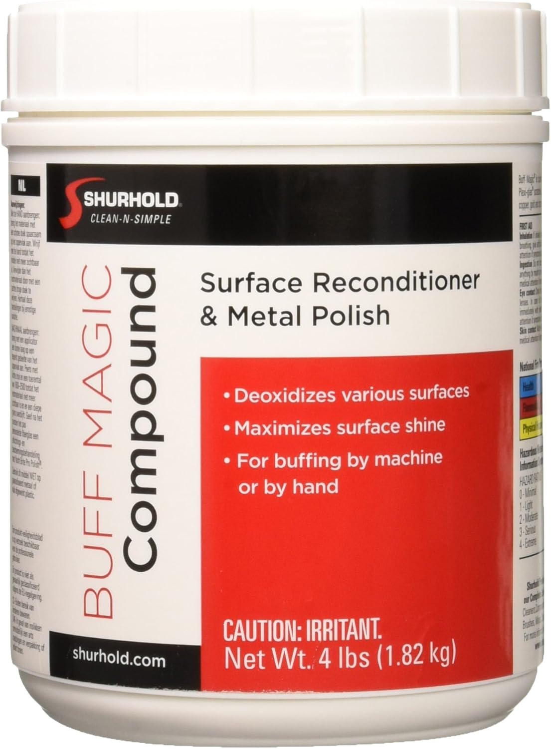 Shurhold Buff Magic Compound Surface Reconditioner & Metal Polish - 4LB Jar