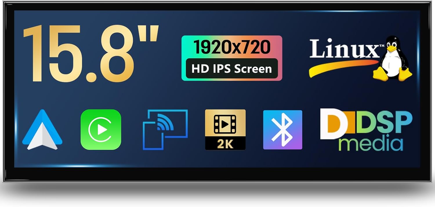 15.8 Inch Upgrade Screen for BMW X3(F25) X4(F26) 2014-2016 5 Series GT(F07) 2012-2016 NBT System,Car Play IPS Car Stereo Support Wireless Android Auto