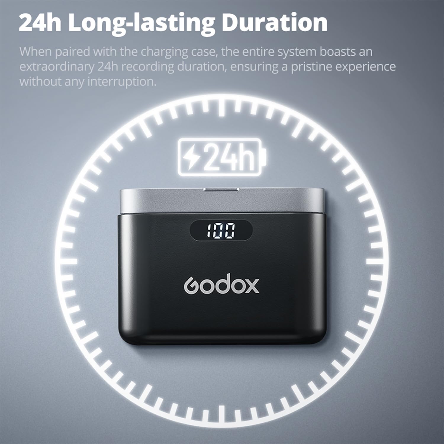 GODOX WES1 KIT2 Wireless Lavalier Microphone for iPhone, MFi Certified, Plug and Play Noise Cancelling Lapel Mic with 656ft Transmission, Charging Case, Compatible with iPhone,ipad (WES1 KIT2)