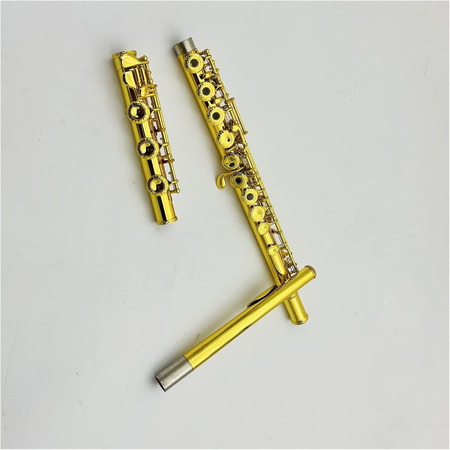 Flutes Musical Instrument C Tune 17 Holes Open Holes Keys Flute Gold Plated Engraved Keys Flute Wind Instruments with Case