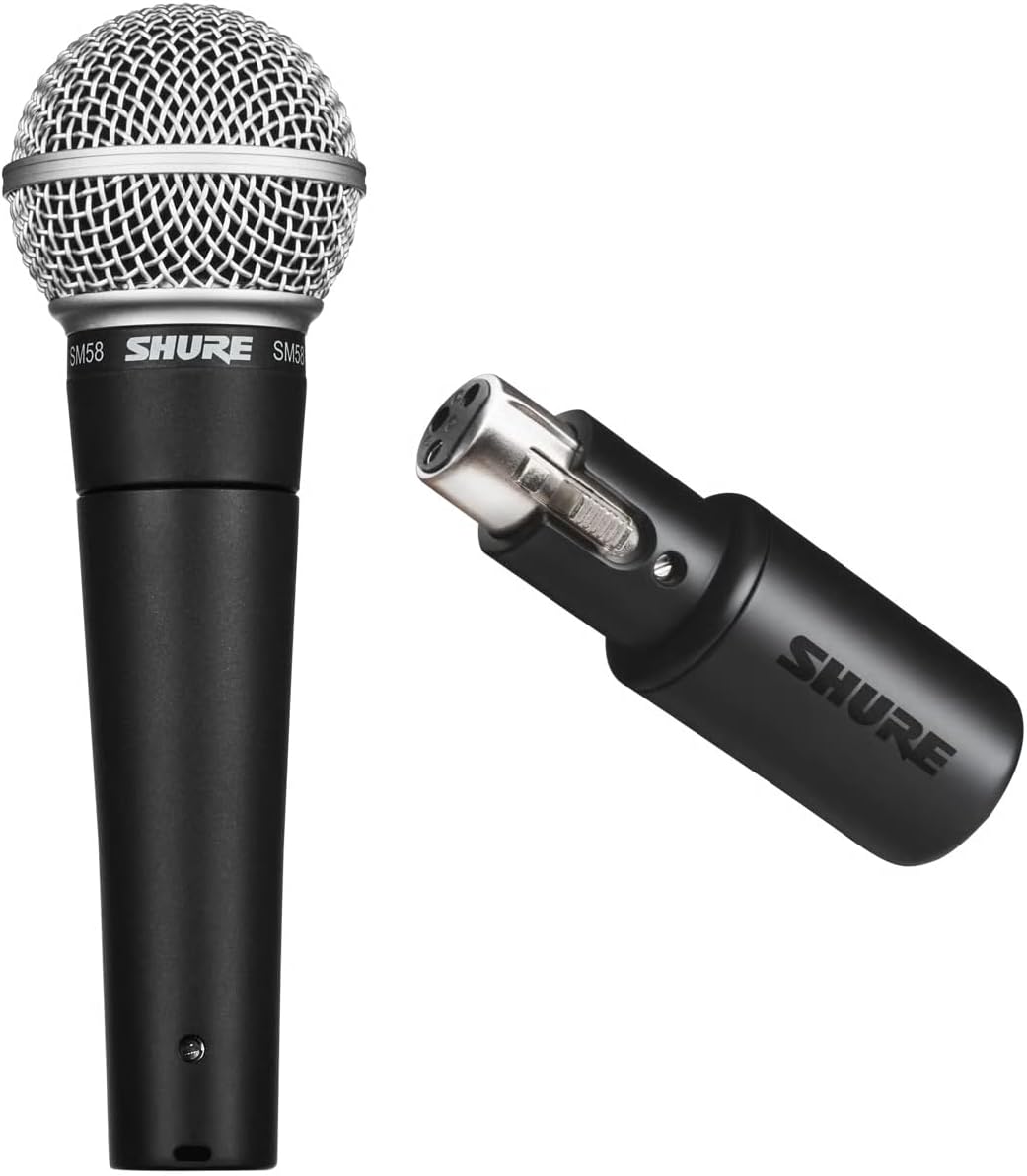 Shure SM58-LC Microphone Bundle with MVX2U XLR-to-USB Digital Interface with Headphone Jack, Integrated Pre-amp with 60dB Gain Control, Zero-Latency Monitoring, 48V Phantom Power and USB-C Cable