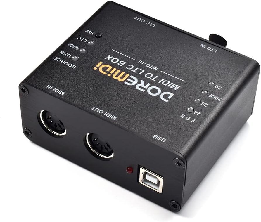 MIDI To LTC Box Is MIDI Time Code and SMPTE LTC Time Code Conversion Device Designed Synchronize Time of MIDI Audio and Lighting
