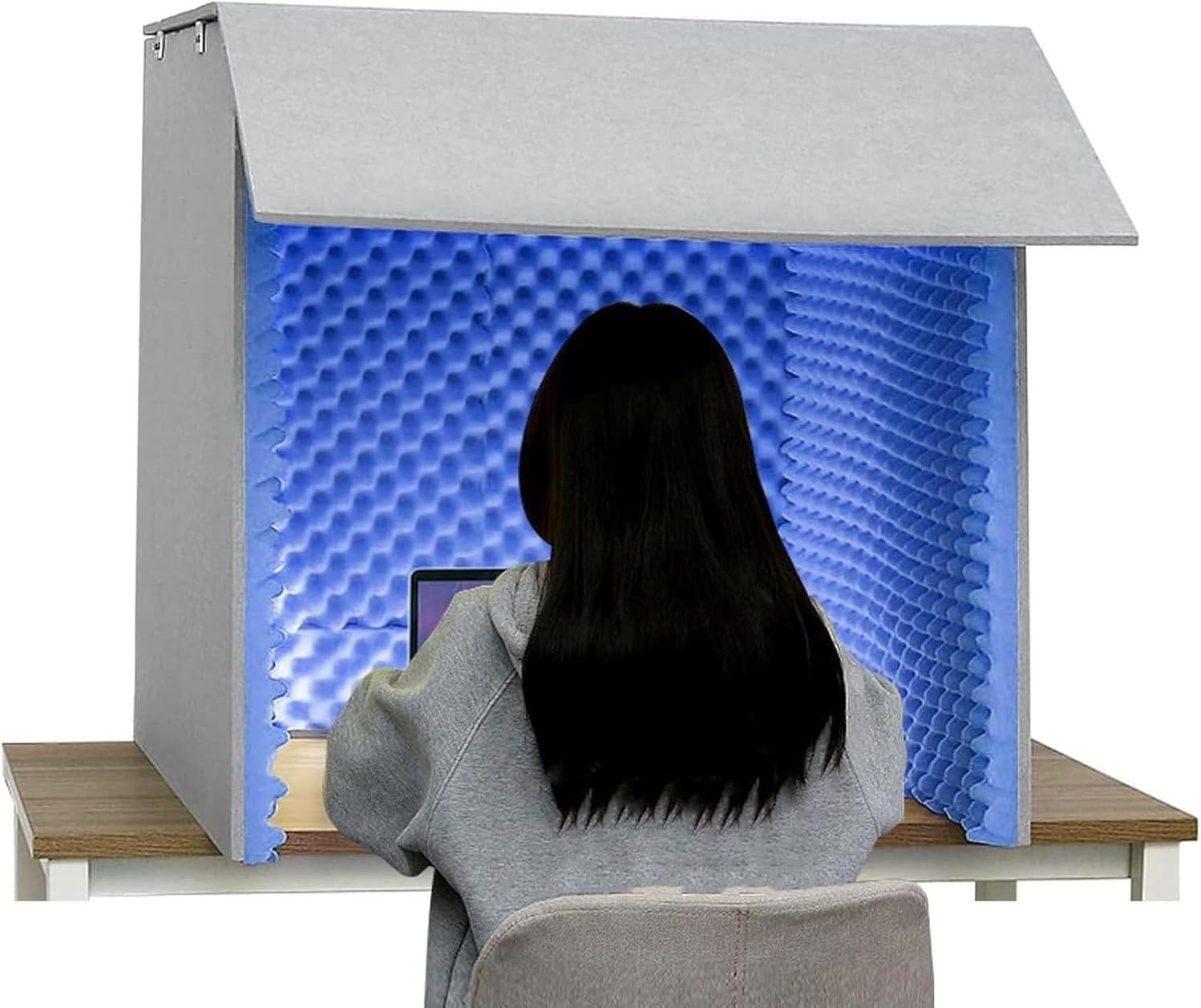 Desktop Soundproof Enclosure, Portable Home Studio, Suitable for Recording (Blue)