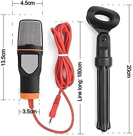 Recording Microphone 3.5mm Plug and Play PC Microphone, Broadcast Microphone with Desktop Tripod for Computer Desktop Laptop