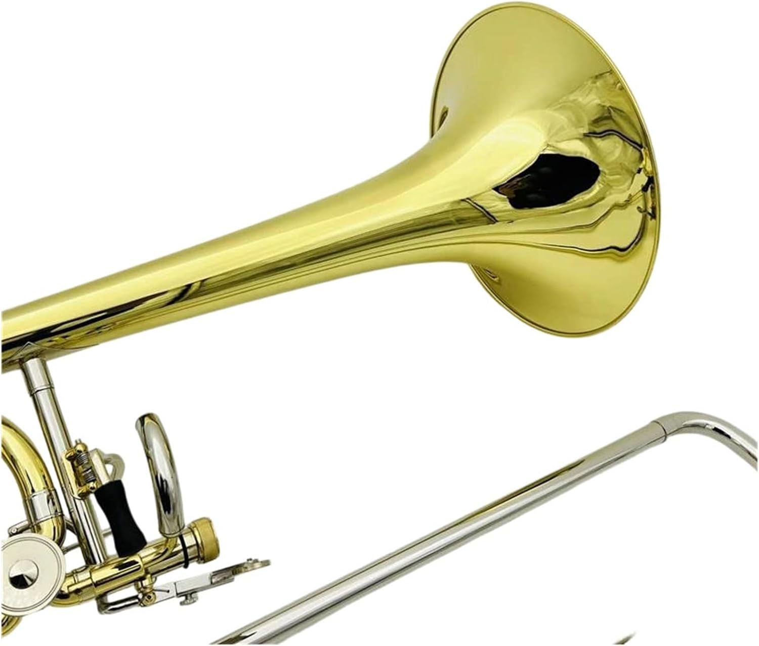 Adult Trombone Instrument Bb/f Brass Plated Double Piston Trombone With Case Accessories