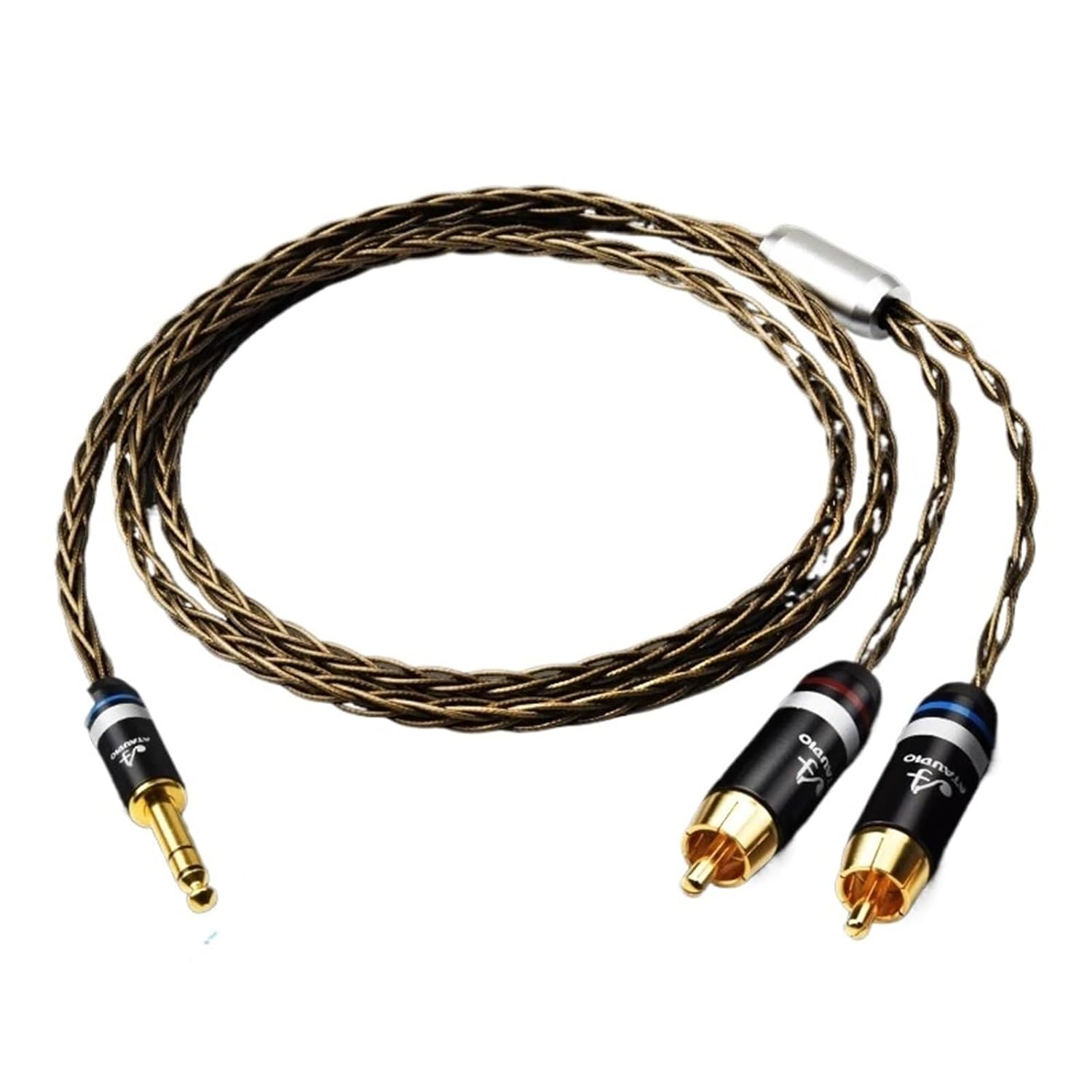 6.5mm to 2RCA Audio Cable Hi-end OCC Silver Plated 6.5mm TRS to 2RCA Male Jack Profesional Cable for Amplifier(3.5m)