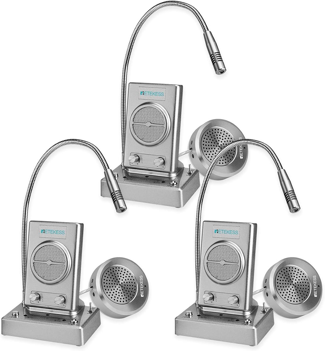 Retekess TW102 Window Intercom,Intercom System,8M Microphone,Connect Wireless Mic,Speaker for School,Hospital,Express(3 Pack)